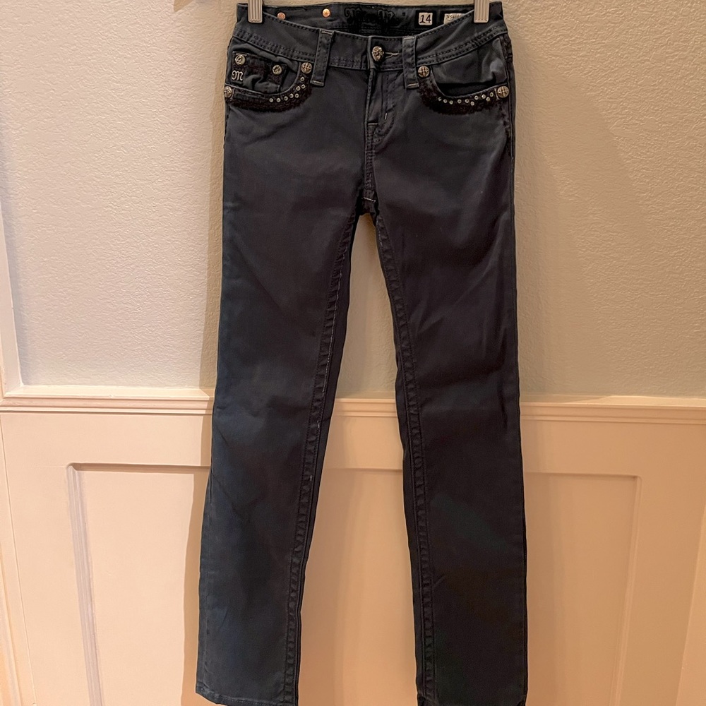 Dark Teal Color Miss Me Jeans